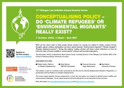 Webinar | Conceptualizing Policy – Do ‘Climate Refugees’ Or ‘Environmental Migrants’ Really Exist?