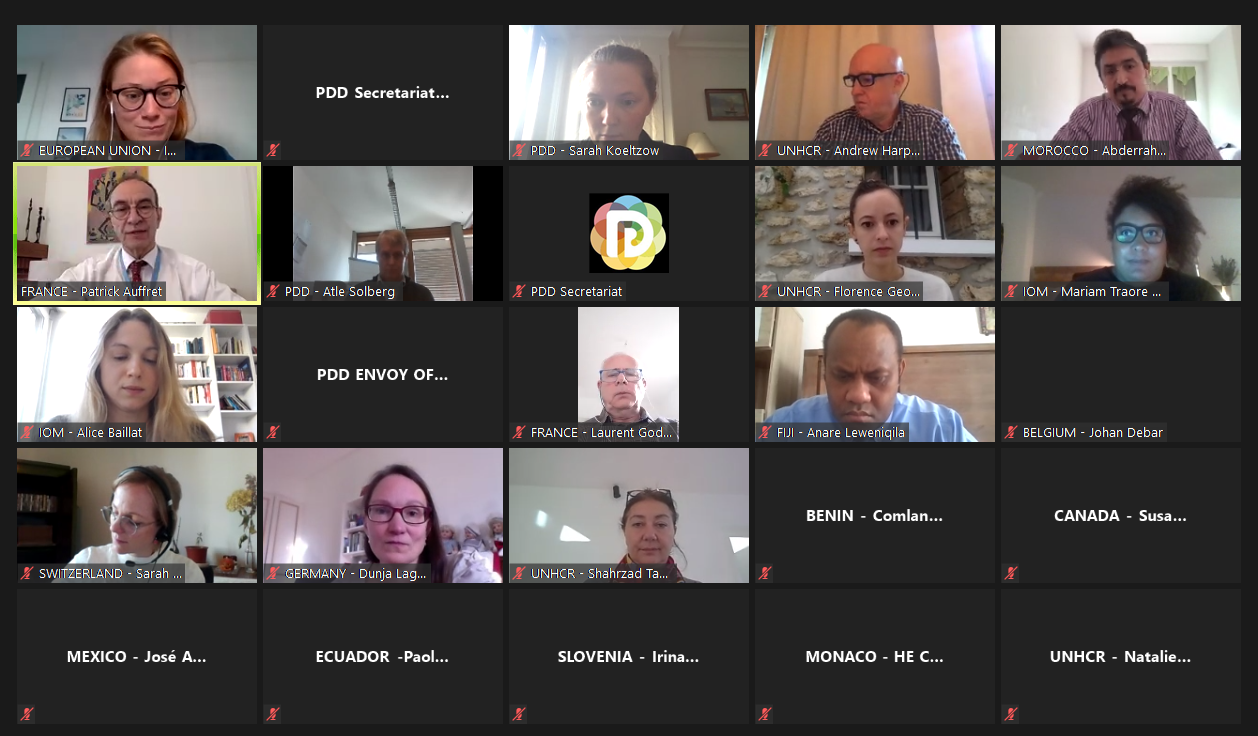 Screenshot showing some of the participants in a virtual meeting