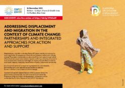 COP27 Side Event – Addressing Displacement And Migration In The Context Of Climate Change