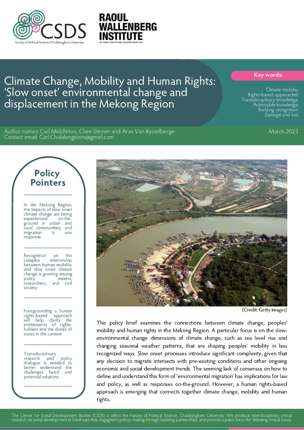 Policy Brief – Climate Change, Mobility and Human Rights